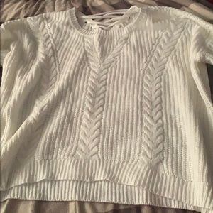 Off white light cable sweater